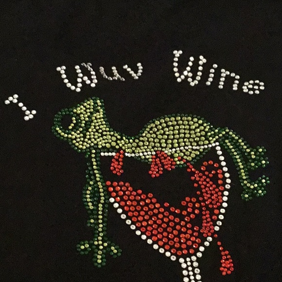 I WUV WINE Swarovski Crystal Embellished Tee - Picture 9 of 10